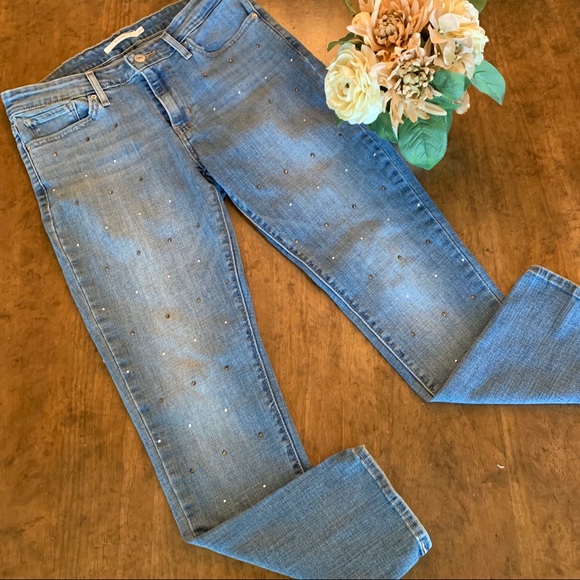 rhinestone studded jeans